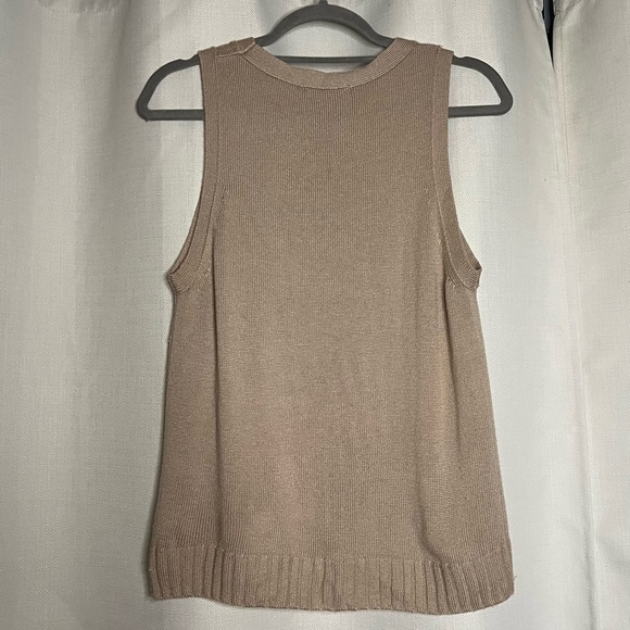 Splendid Collection Tan Neutral Carmella Cashmere Sleeveless Sweater Vest - Picture 5 of 9